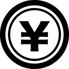 お金（円）のシンプルなモノクロイラスト