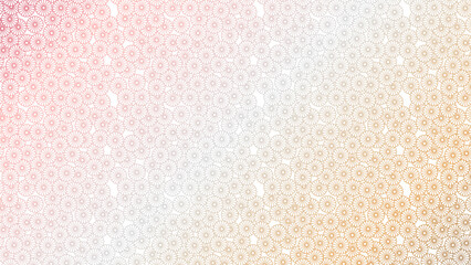 細かいかわいい菊の和柄模様　ピンク黄土　16：9　PNG
