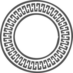 Circle Greek frame. Round meander border. Decoration elements pattern.