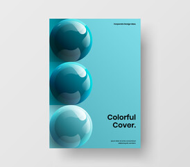 Trendy presentation A4 vector design illustration. Fresh 3D balls front page concept.