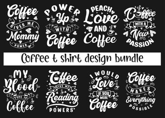 Coffee typography creative t shirt design bundkle 