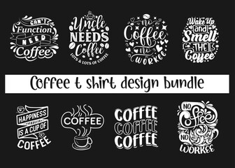 Coffee typography creative t shirt design bundkle 