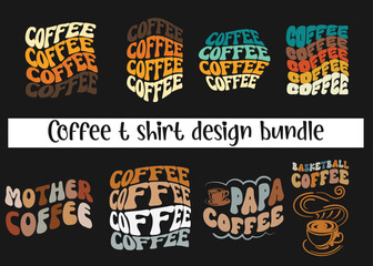 Coffee typography creative t shirt design bundkle 