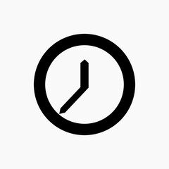 Clock icon in trendy flat style isolated on background.