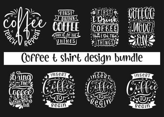 Coffee typography creative t shirt design bundkle 