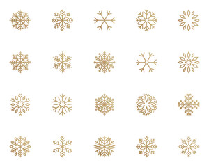 set of snowflake icons, winter