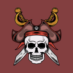 pirate skull illustration