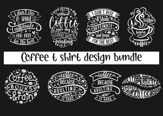 Fototapeta premium Coffee typography creative t shirt design bundkle 