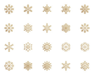 set of snowflake icons, winter