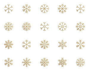 set of snowflake icons, winter