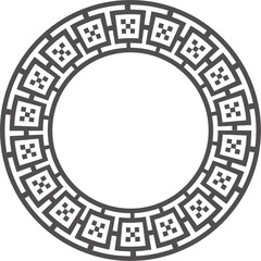 Circle greek frame. Round meander border. Decoration pattern. Fret traditional motif

