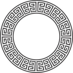 Circle greek frame. Round meander border. Decoration pattern. Fret traditional motif

 - obrazy, fototapety, plakaty