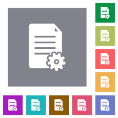 Document setup solid square flat icons