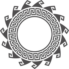 Circle Greek frame. Round meander border. Decoration pattern.