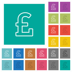 Pound sign outline square flat multi colored icons