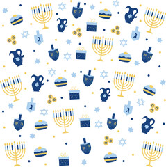 Hanukkah symbols background. vector illustration