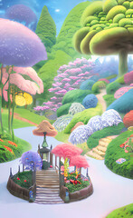 Fantasy Enchanted Magical Dreamy Garden Forest Temple