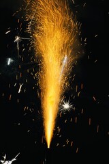 Fireworks in the night. Sparks at night. Indian festival of lights celebrated with exploding...