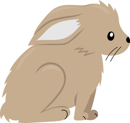 Cute cartoon baby rabbit. Cartoon vector illustration for children isolated on white background.