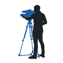 cameraman illustration vector isolated silhouette.,