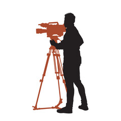 cameraman illustration vector isolated silhouette.,