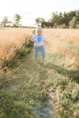 child walking in the field