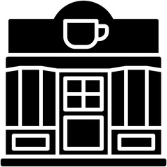Coffeehouse, coffee shop or cafe icon