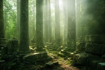 Obraz premium morning in the ruins