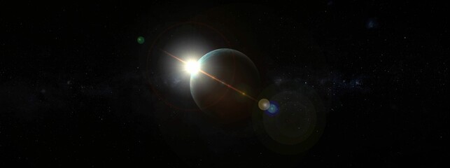 Wallpaper of planets floating in the magical galaxies