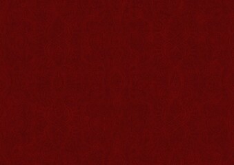 Hand-drawn unique abstract symmetrical seamless ornament. Light semi transparent red on a deep red background. Paper texture. Digital artwork, A4. (pattern: p09b)
