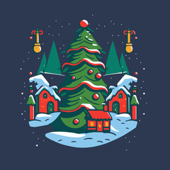 Fototapeta premium Christmas Tree Background Vector illustration Xmas Trees