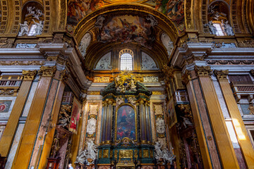 Fototapeta na wymiar Rome, Italy - October 2022: Church of the Gesu interiors
