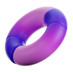3d Abstract Shape Illustration. Gradient Color.