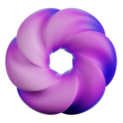 3d Abstract Shape Illustration. Gradient Color.