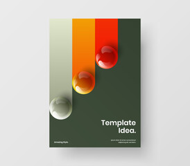 Amazing postcard design vector concept. Vivid realistic spheres brochure illustration.