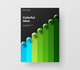 Creative 3D balls corporate cover concept. Isolated company brochure design vector template.