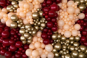 background texture balloons. a wall of balloons. pink and white balloons