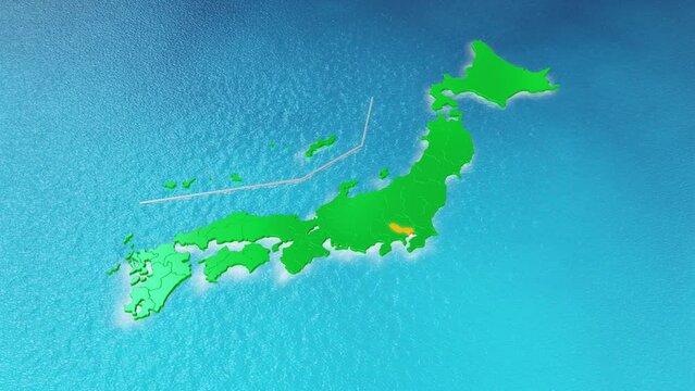 ポップな日本地図 13_東京都 都道府県名の文字あり／無し