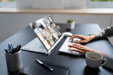 Online Remote Video Conference Webinar Meeting