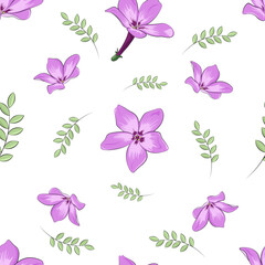 Fototapeta na wymiar seamless pattern with lilac flowers