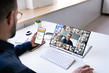 Online Remote Video Conference Webinar Scrum Meeting