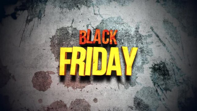 Black Friday on grunge texture with spray splashes, motion abstract business, promo and holidays style background