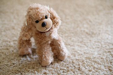 Cute Puppy Pet Dog Toy. Halloween Birthday Gift for for Children. Selective focus