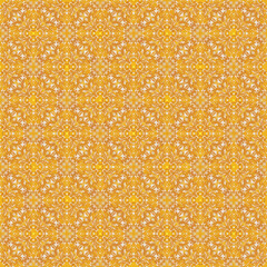 Beautiful Thai pattern gold yellow flower seamless background, Asia fabric art fashion illustration ornate ornament decorative style.