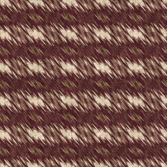 Camo brown marl seamless pattern. Natural woven melange wallpaper tile. Mottled material of trendy striped background.