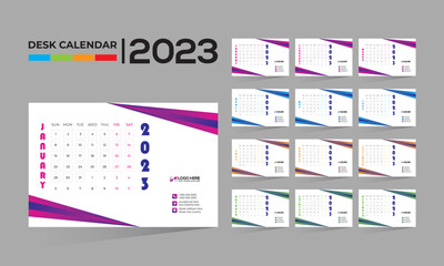 2023 desktop vector calendar design