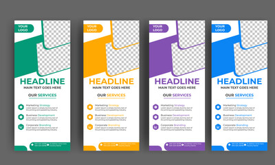 Business Roll Up Banner corporate Roll up background for Presentation, Vertical roll up, x-stand, exhibition display, Retractable banner