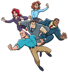 Super Business Team on White