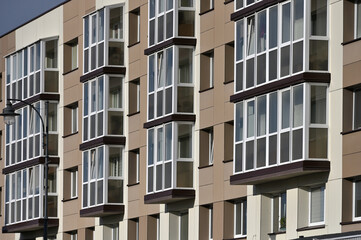Obraz premium Balconies at modern architecture apartment