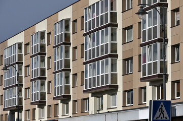 Obraz premium Balconies at modern architecture apartment